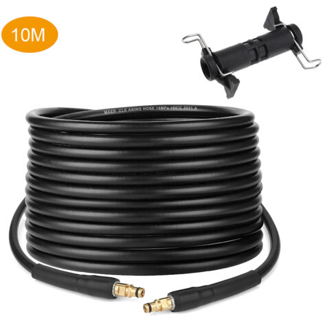 10 m Hochdruck-Ersatzschlauch-Verlängerungsschlauch mit Gelenkverlängerungsanschluss für Hochdruckreiniger der Kärcher K-Serie K2 K3 K4 K5 K6 K7 Click-Plug-Schnellverbinder