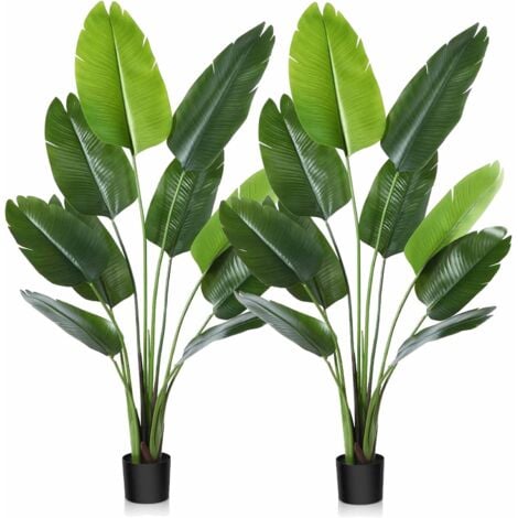 Set mit 2 künstlichen Pflanzen, 160 cm, Paradiesvogel, künstliche