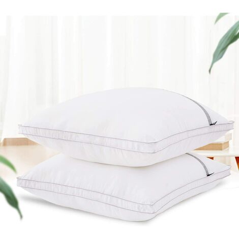FREOSEN Set mit 2 voluminösen Kissen 60 x 60 cm weiß – weich und bequem – Anti-Milben und hypoallergen