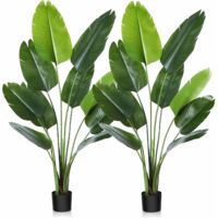 Künstliche Paradiesvogel-Pflanze 1,2 M – Mit Topf, 8 Stämmen & Tropischem Look