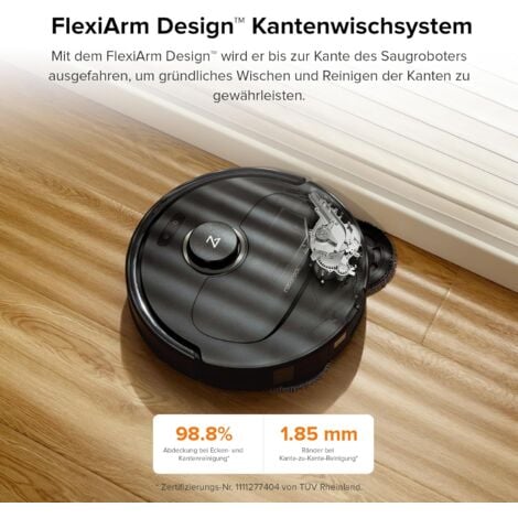 Roborock Qrevo Pro Saugroboter mit Wischfunktion&Hebarem Wischmopp, FlexiArm Design™ Kantenreinigung, 7.000 Pa, 60 °C Heißwasser-Moppwäsche, Individuelle Teppichstrategie