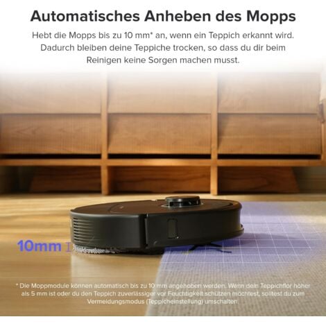 Roborock Qrevo Pro Saugroboter mit Wischfunktion&Hebarem Wischmopp, FlexiArm Design™ Kantenreinigung, 7.000 Pa, 60 °C Heißwasser-Moppwäsche, Individuelle Teppichstrategie
