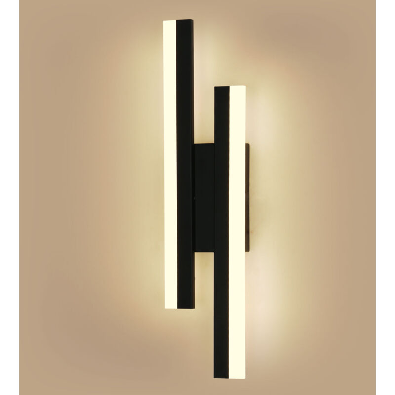 Comely Wandleuchte LED Innen Moderne, Schwarz Wandlampe Innen 27W 3000LM, Wandleuchten LED für Schlafzimmer, Arbeitszimmer, Wohnzimmer, Warmes Weiß 3000K