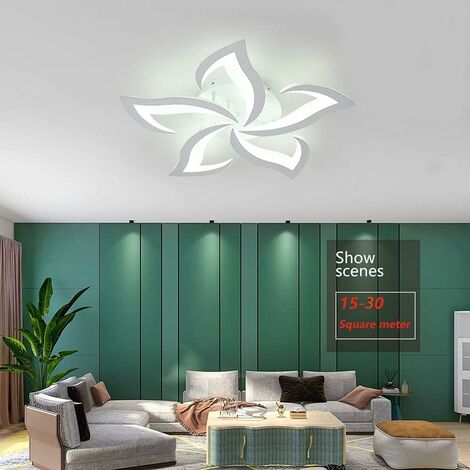 COMELY LED-Deckenleuchte, moderne Deckenleuchte 60 W 4500 lm, moderne Blütenblatt-Deckenleuchte für Wohnzimmer, Küche, Badezimmer, Schlafzimmer, Esszimmer (kaltweiß 6000 K, Durchmesser 60 cm)