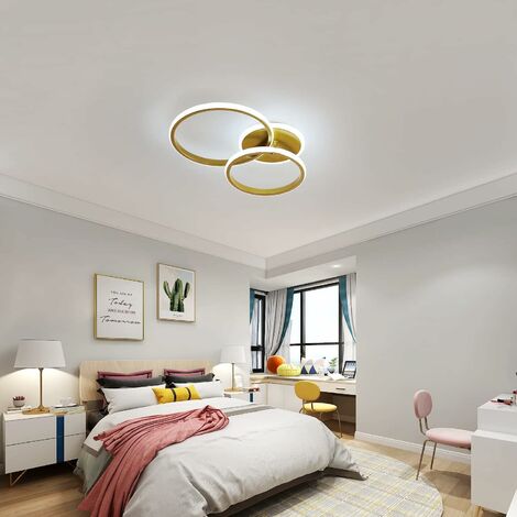 Moderne LED Deckenleuchte, 42W 3500LM Runde Deckenleuchte, LED Kronleuchter Aluminium und Acryl Deckenleuchte für Wohnzimmer, Schlafzimmer, Küche, 52cm Länge (Kaltweiß 6000K)