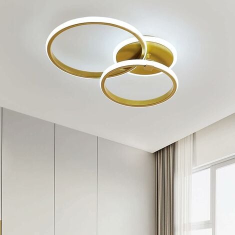 Moderne LED Deckenleuchte, 42W 3500LM Runde Deckenleuchte, LED Kronleuchter Aluminium und Acryl Deckenleuchte für Wohnzimmer, Schlafzimmer, Küche, 52cm Länge (Kaltweiß 6000K)