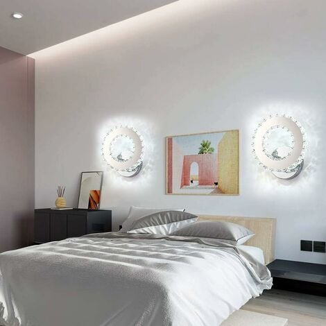 COMELY LED K9 Kristall Wandleuchte, 16W Wandleuchte, Wandleuchte für Wohnzimmer Schlafzimmer Flur, Kaltweißes Licht