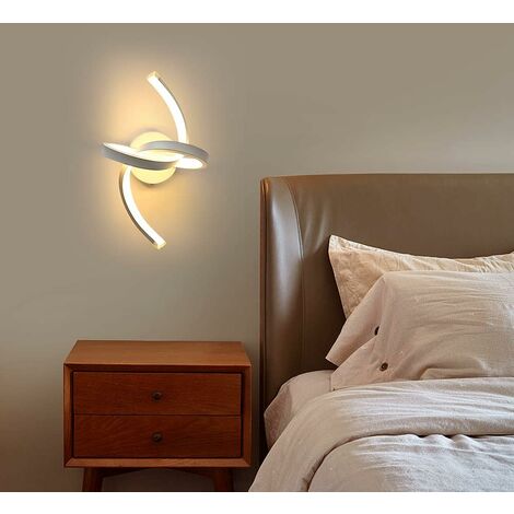 COMELY Applique a LED per interni, lampada da parete a LED moderna a spirale da 18 W, luce bianca calda 3000 K, per camera da letto, soggiorno, scale, corridoio