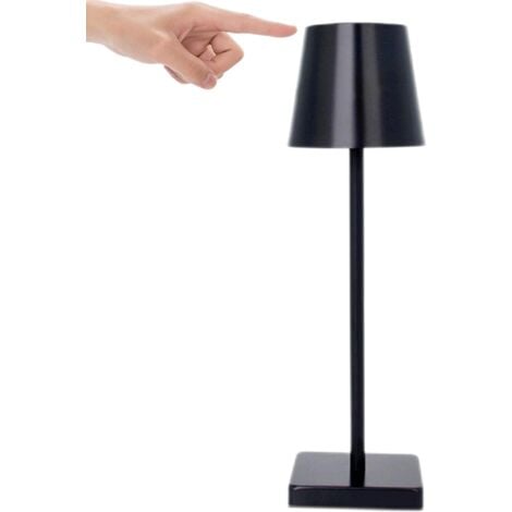 Tischlampe Stoff Lampenschirm Türkis mit Touchfunktion LED dimmbar 24 cm