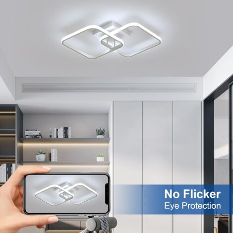 COMELY LED Deckenleuchte, 42W 4700LM, Quadratische Acryl Deckenlampe, Moderner Aluminium Lampenschirm 59CM für Küche, Esszimmer, Schlafzimmer - Weiß - Weißes Licht 6500K