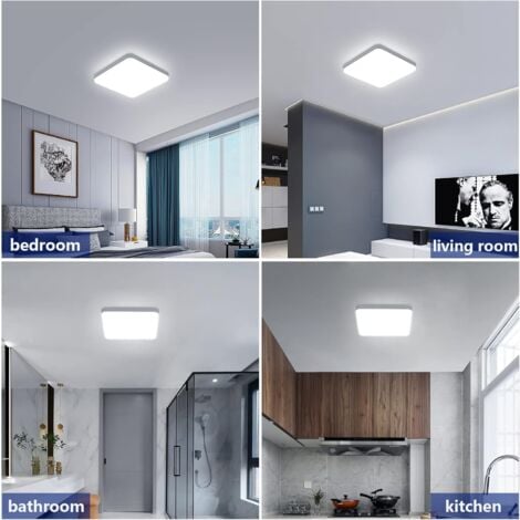 COMELY LED Deckenleuchte 32W 3600LM, Wasserdicht IP54, Deckenlampe für Badezimmer Küche Flur Balkon 25cm - Kaltweißes Licht 6500K