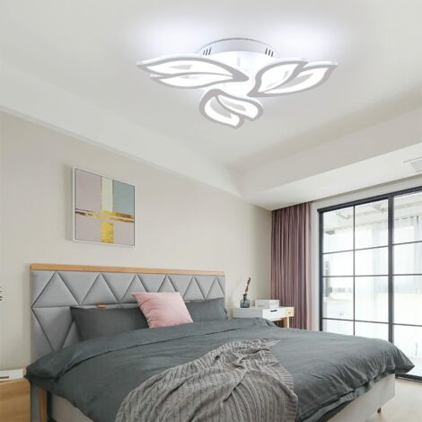 COMELY Moderner LED-Deckenleuchter aus weißem Acryl, Kreatives Design Magnolienblütenblätter, für Wohnzimmer, Schlafzimmer und Flur - 40W - Weißes Licht 6500K