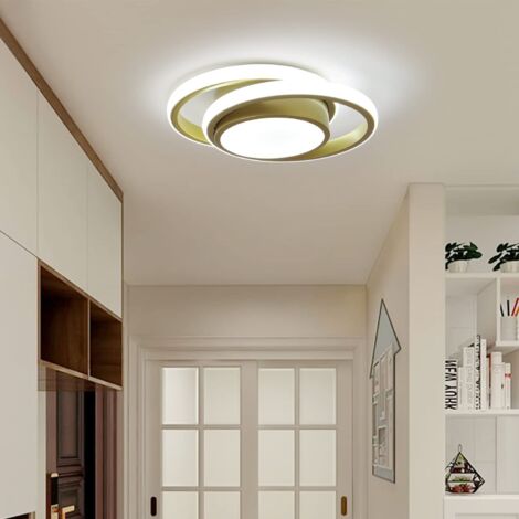 COMELY Moderne LED-Deckenleuchte, Runde Deckenlampe 27 cm für Flur, Schlafzimmer, Badezimmer, Küche, Wohnzimmer - 35W - Gold - Kaltes Weißes Licht 6500K