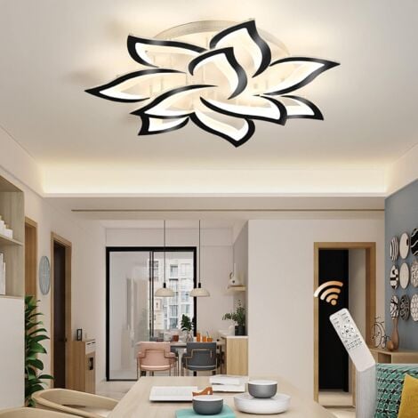 COMELY Dimmbare LED-Deckenleuchte, 10 Blütenblätter, moderne Unterputz-Deckenleuchte, moderne Acryl-Deckenleuchte in Blumenform, Kronleuchter-Beleuchtung für Schlafzimmer, Wohnzimmer, Esszimmer (70 W,