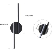 Comely LED Binnenmuurlamp, 27 W 3000 LM Gebogen Design Muurlamp, 3000 K Warm Wit Licht Muurlamp voor Slaapkamer, Woonkamer, Gang, Zwart