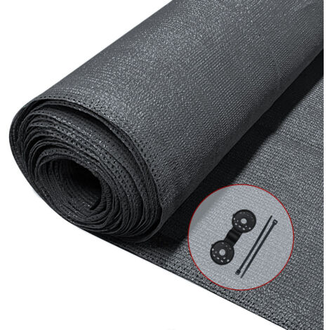 VOUNOT® Zaunblende 1×10m, Sichtschutz Zaun 90 g/m² HDPE Schattiernetz,Anthrazit