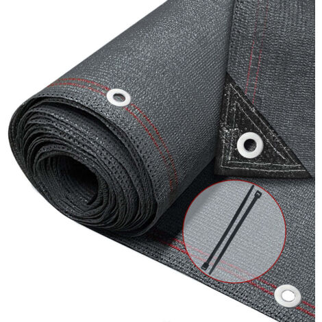VOUNOT® Zaunblende 1×10m, Sichtschutz Zaun 230 g/m² HDPE Schattiernetz, Anthrazit