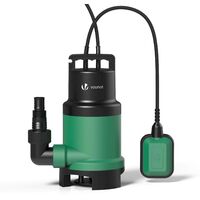 VOUNOT® Schmutzwasserpumpe, Tauchpumpe mit Stufenloser Schwimmerschalter, 14000 l/h, Max. Arbeitstiefe 7m