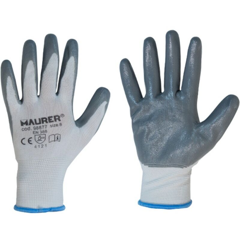 GUANTI LAVORO NITRILE GRIGIO GLOVEX TG.10 MAURER - CF. CAVALI