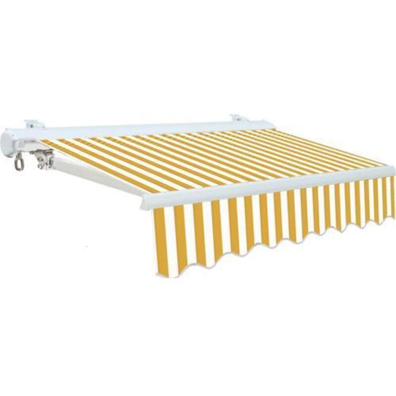 Tenda Da Sole Cassonata Caduta 300x250cm - Telo Poliestere Impermeabile, Alluminio, Colore Bordeaux/Beige - Foto 11