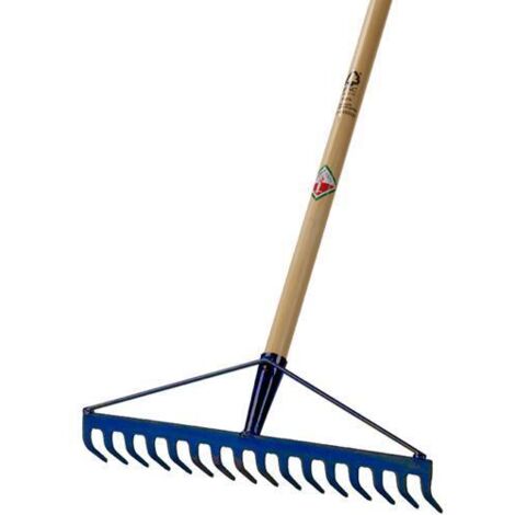 KADAX Rastrello con manico in legno per foglie d'erba, 170 cm