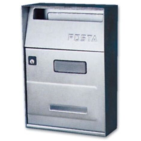 Cassetta Postale per Esterni e Recinzioni  21x9x30H cm Inox Satinata Alubox