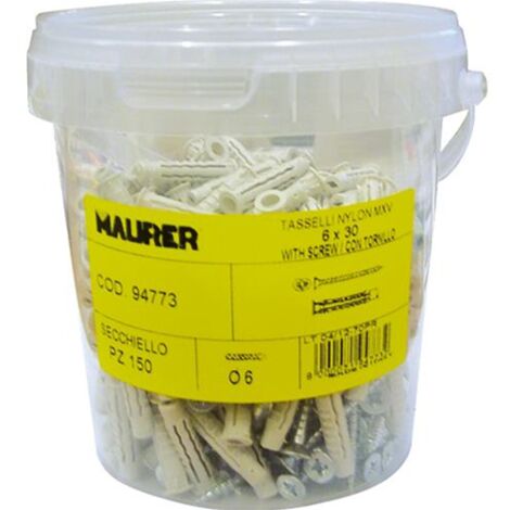 TASSELLI NYLON MAURER C/VITE Ø6X30MM MXV 6SECCHIELLO 150PZ (1/2)