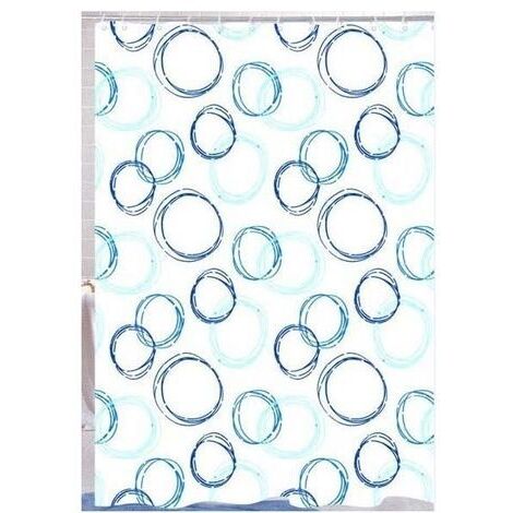 Tenda Doccia in Poliestere impermeabile 120X200 BOLLE BLU MAURER con ganci