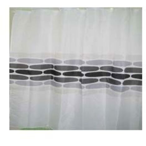 Tenda Doccia In Poliestere Con Motivo Marmo Bianco Su Sfondo Nero – 183x183 Cm