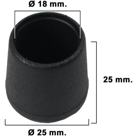 GOMMINO ESTERNO TONDO in PVC Nero da 18 mm MAURER Conf. 8 pz