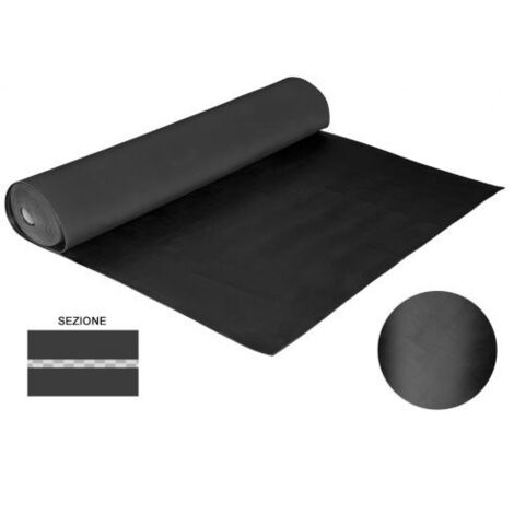 COPRIPAVIMENTO GOMMA LISCIO 2MM 15MT 130HCM NERO MAURER