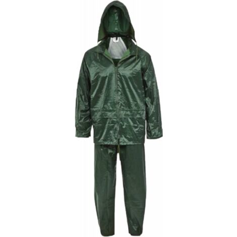 IMPERMEABILE LAVORO POLIESTERE/PVC COMPLETO VERDE L MAURER