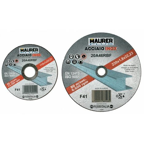 MOLA da TAGLIO per ACCIAIO INOX MAURER PLUS 115X1 mm Velocita' 80 mt/sec.