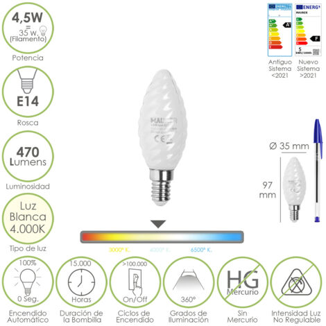 LAMPADA LED FILAMENTO MAURER TORTIGLIONE MILKY E14 4,5W 470LM 4000K
