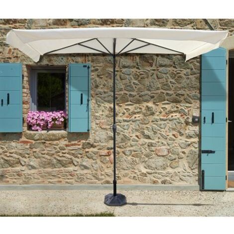 Papillon – Ombrellone a parete rettangolare 230x130 cm – Struttura in alluminio grigio antracite – Palo Ø 38 mm – Copertura in poliestere 180 gr/m² beige (1/5)
