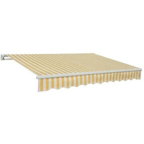TENDA DA SOLE a soffitto/parete con bracci BIANCO/GIALLO 2,95X2 metri PAPILLON
