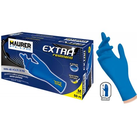 GUANTI MONOUSO LATTICE EXTRA TG.L MAURER PLUS CF.50PZ -CF. SCATOLA (1/4)