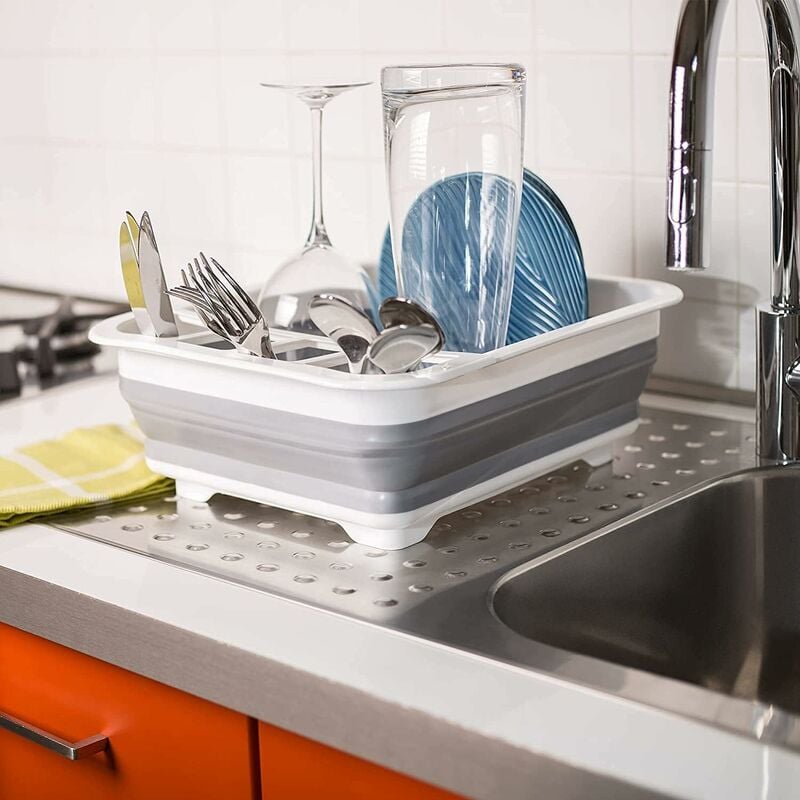 Dish Drainer Mat, Super Absorbent Dish Drying Mat, Quick Dry Nanofiber Kitchen  Sink Mat, Machine Washable Drying Mat for Kitchen 40 x 30cm (Grey) 