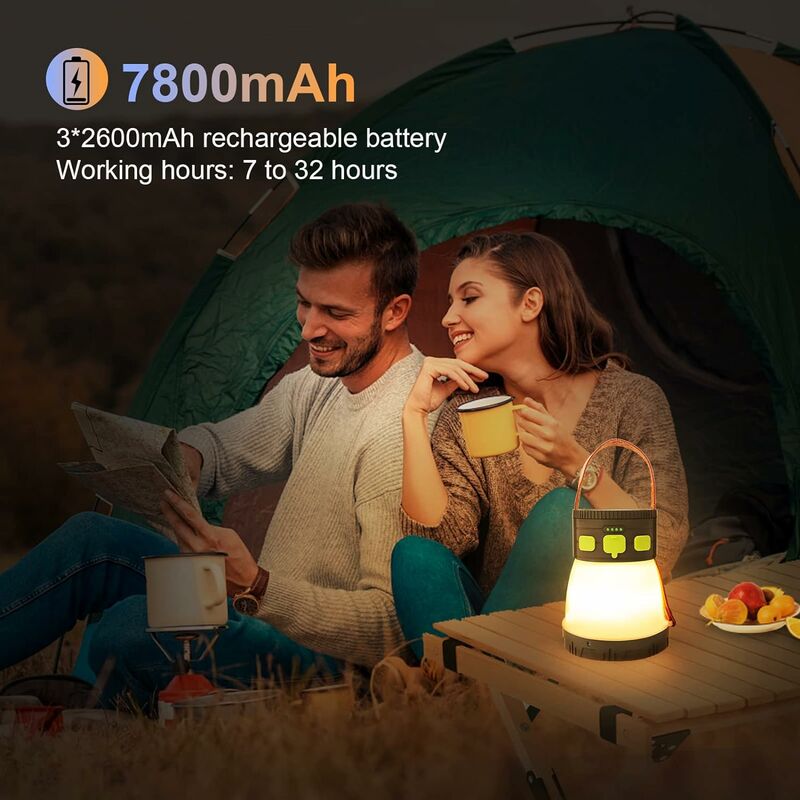 Led Vintage Usb Rechargeable Camping Lamp Dimmable Warm White Light 5200mah  Power Bank For Camping Fishing Hiking Cave Etc. [energy Class A+++]