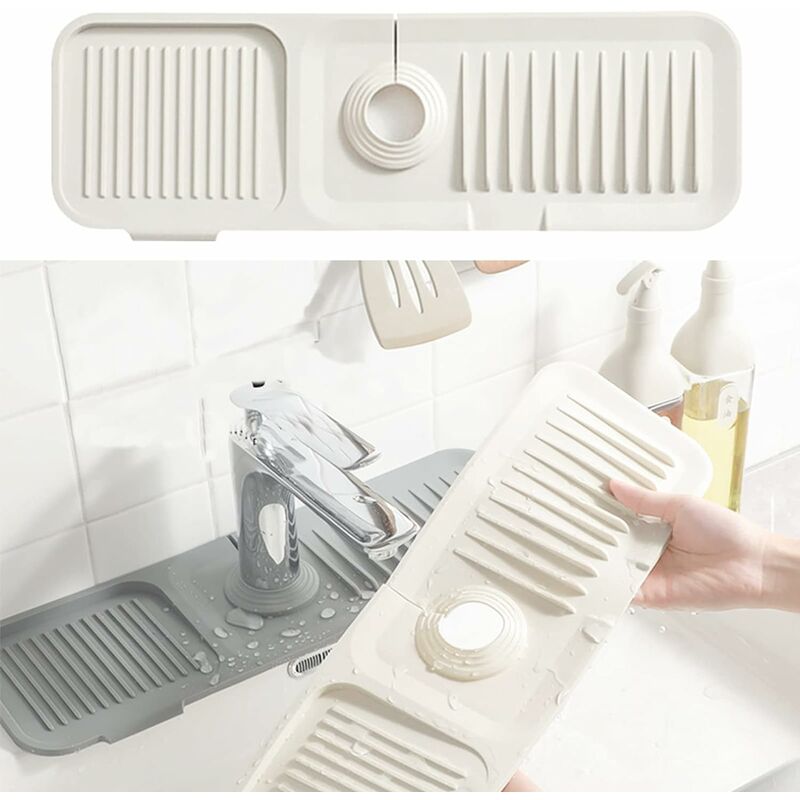 1pc Kitchen Sink Silicone Water Draining Mat, Bathroom Hand Wash Basin  Anti-splash Foldable Slope Pad