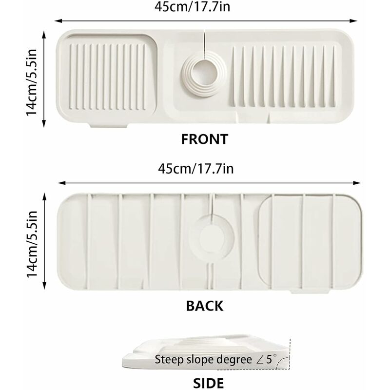 1pc Kitchen Sink Silicone Water Draining Mat, Bathroom Hand Wash Basin  Anti-splash Foldable Slope Pad