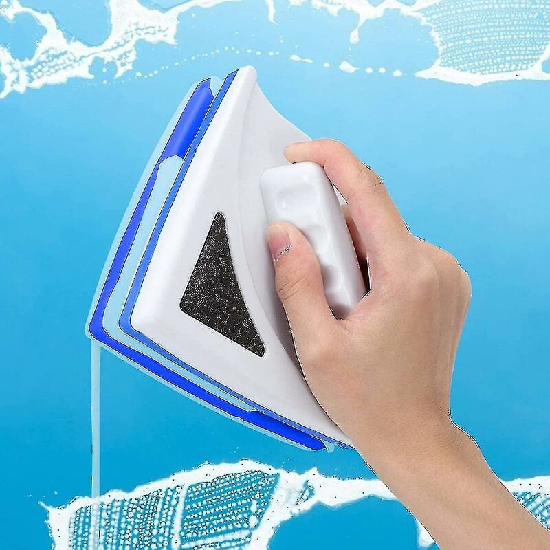 Double Sided Window Cleaner Glass Wiper Magnetic Cleaning Tools 5  Adjustable Magnetic Cleaning Brush Tool for High Glazing Windows (Blue)