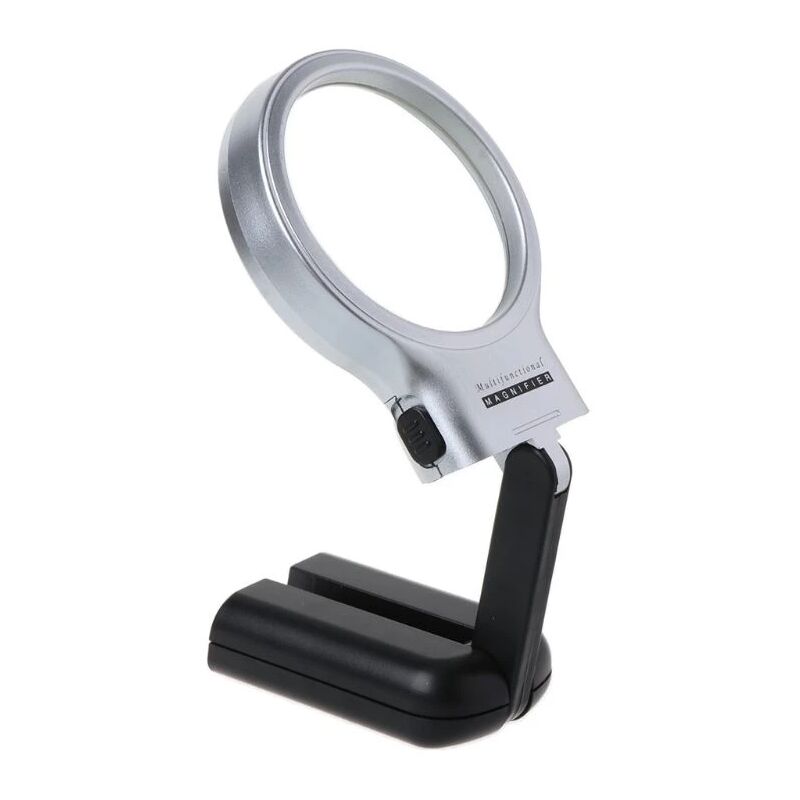 30x Illuminated Magnifying Glass Jewelers Loupe, 6 Lights Desktop Metal  Magnifier Portable Folding Scale Eye Loop