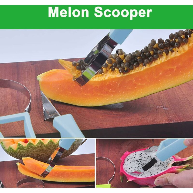 4 in 1 Melon Cutter Scoop Fruit Carving Knife Fruit Cutter Dig Pulp  Separator Kitchen Gadgets Acces