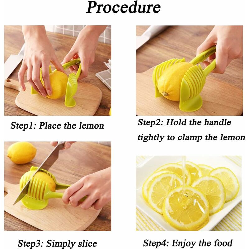 1pc Lemon Slicer Multifunctional Fruit Divider With Handle For Tomato,  Lemon Cutting Home Kitchen Tool