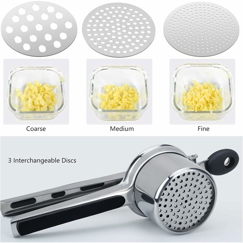 1pc, Potato Ricer, Mashed Potato Ricer, Heavy Duty Potato Masher With 3  Interchangeable Discs, Stainless Steel Potato Ricer For Mashed Potatoes,  Pasta