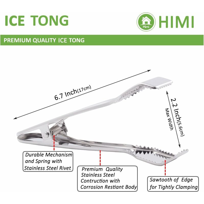 Ice tongs, Stainless Steel with Sharp Teeth Make Grabbing Ice Easy, for Ice  Bucket Ice Sugar Cubes Coffee Bar Food Serving