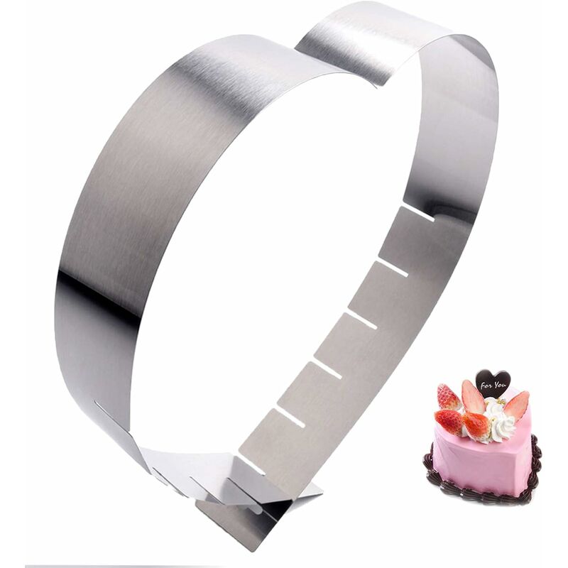 Stainless Steel Adjustable Round Cake Ring Mold Mousse Mold 6 inch to 12 inch, Size: 16