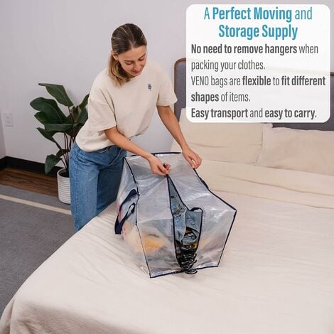 Pack of 4 Moving Bags. Extra Large Storage Bag with Backpack