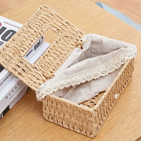 Hand Woven Rattan Storage Basket Rectangular Rattan Wicker Basket